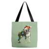Christmas Boston Terrier Tote Bags