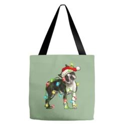Christmas Boston Terrier Tote Bags