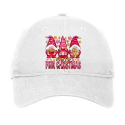 Merry Pink Christmas Gnomes Adjustable Cap