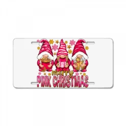 Merry Pink Christmas Gnomes License Plate