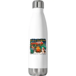 Merry Christmas With Camper Van Stainless Steel Water Bottle