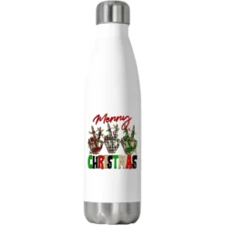 Merry Christmas Skeleton Hands Stainless Steel Water Bottle