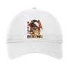 Merry Christmas Skeleton Messy Bun Adjustable Cap