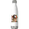 Merry Christmas Skeleton Messy Bun Stainless Steel Water Bottle