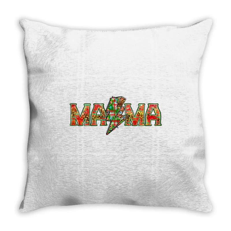 Mama Christmas Lightning Bolt Throw Pillow 1 Mama Christmas Lightning Bolt Throw Pillow