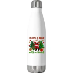 I Love A Man With A Beard Christmas Stainless Steel Water Bottle