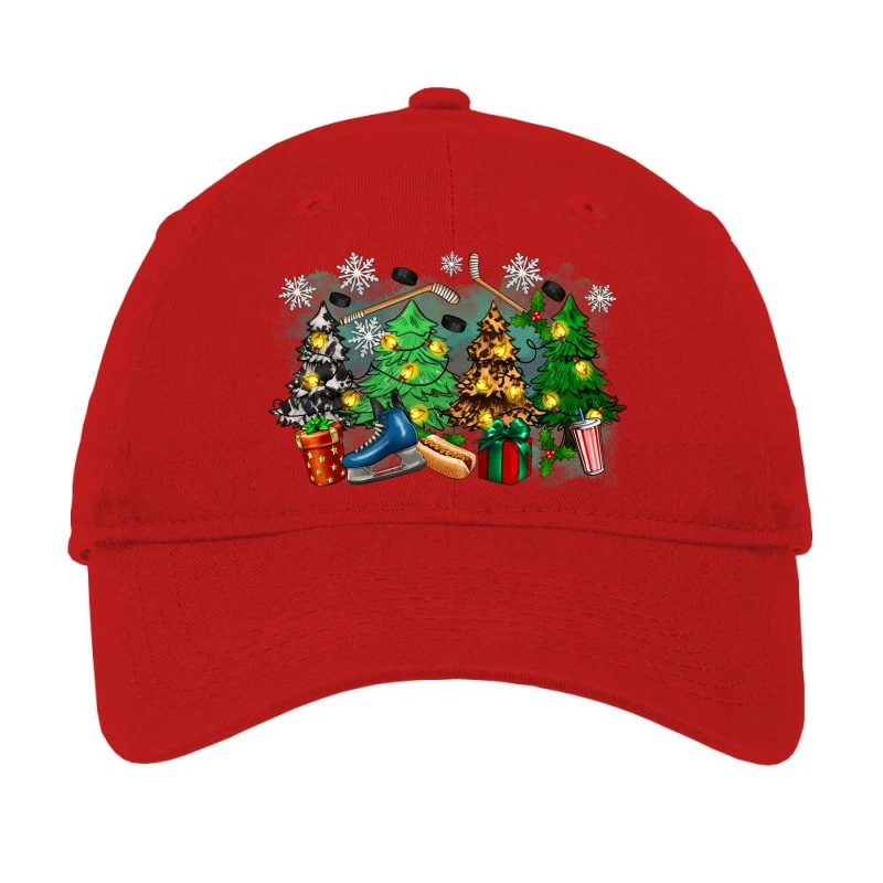 Christmas Trees With Hockey Adjustable Cap 1 Christmas Trees With Hockey Adjustable Cap