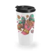Pink Christmas Black Girl Sneakers Travel Mug