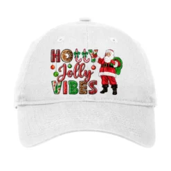 Holly Jolly Vibes Christmas With Santa Adjustable Cap