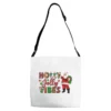 Holly Jolly Vibes Christmas With Santa Adjustable Strap Totes