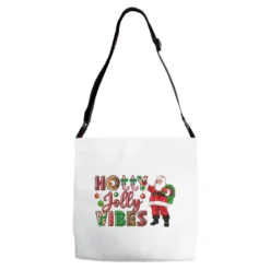 Holly Jolly Vibes Christmas With Santa Adjustable Strap Totes