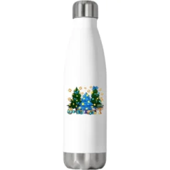 Hannukah Christmas Trees Stainless Steel Water Bottle