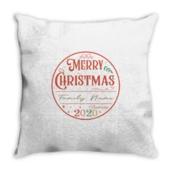 Crm21112209 Merry Christmas (family Name) Family 2 Throw Pillow