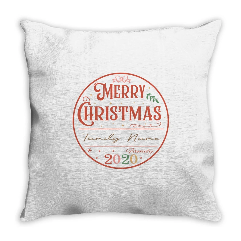 Crm21112209 Merry Christmas (family Name) Family 2 Throw Pillow 1 Crm21112209 Merry Christmas (family Name) Family 2 Throw Pillow