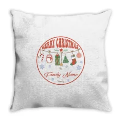 Crm21112216 Merry Christmas The (family Name) Fami Throw Pillow