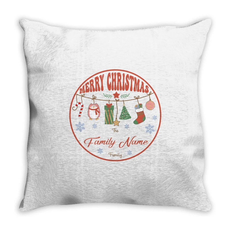 Crm21112216 Merry Christmas The (family Name) Fami Throw Pillow 1 Crm21112216 Merry Christmas The (family Name) Fami Throw Pillow