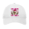Dead Inside But Merry Pink Christmas Skeleton Adjustable Cap
