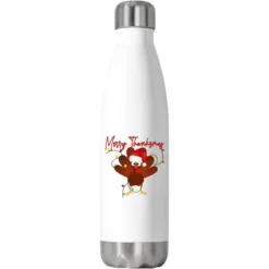 Thanksgiving Christmas Happy Thanksmas Stainless Steel Water Bottle