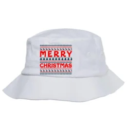 Happy Merry Christmas Pattern Bucket Hat