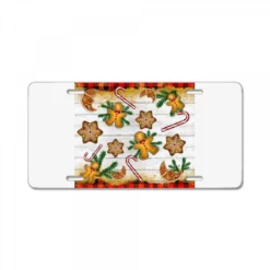 Christmas Gingerbread Cookies And Candy Cane License Plate
