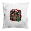 Skeleton With Coffee Cup Christmas Throw Pillow