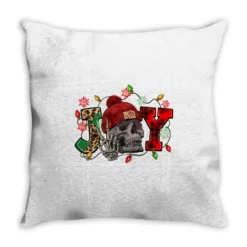 Christmas Joy Skeleton Throw Pillow