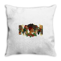 Afro Woman Christmas Mom Throw Pillow