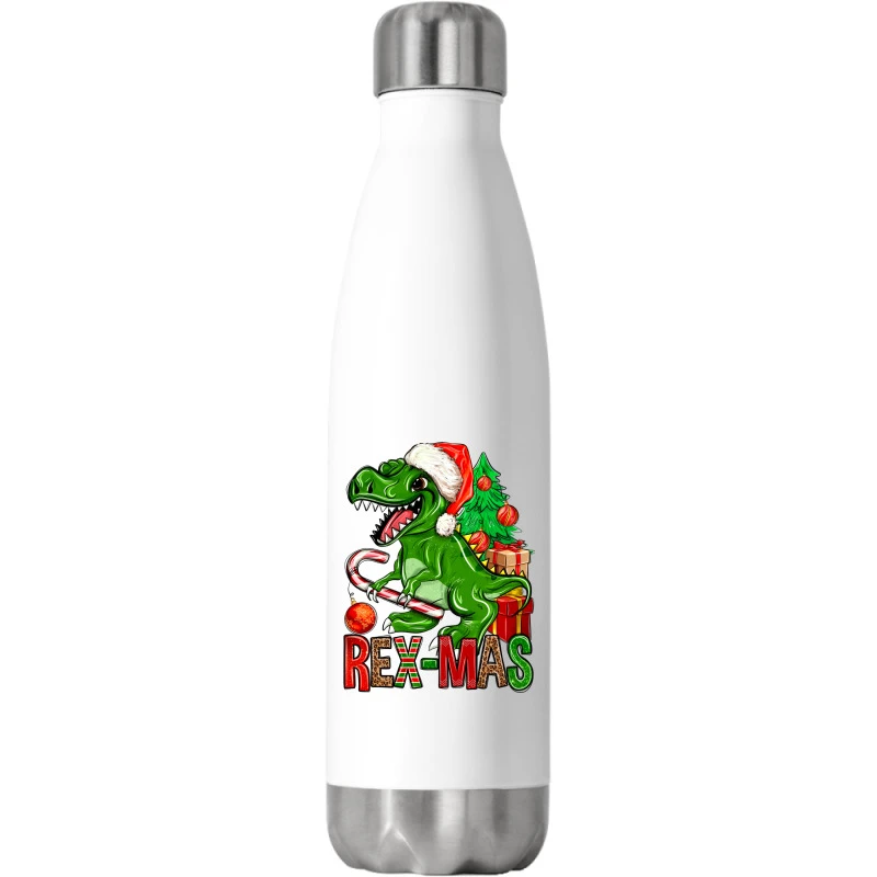 Rex-mas Christmas T-Rex Stainless Steel Water Bottle 1 Rex-mas Christmas T-Rex Stainless Steel Water Bottle