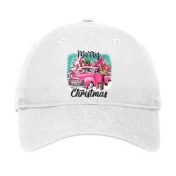 Pink Merry Christmas Truck Adjustable Cap