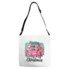 Pink Merry Christmas Truck Adjustable Strap Totes
