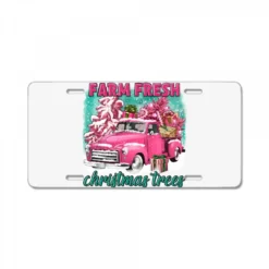 Pink Farm Fresh Christmas Trees Truck License Plate
