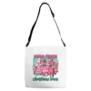 Pink Farm Fresh Christmas Trees Truck Adjustable Strap Totes