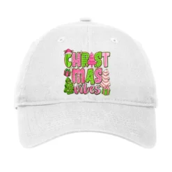 Pink Merry Christmas Trees Adjustable Cap