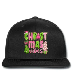 Pink Merry Christmas Trees Printed Hat