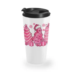 Pink Christmas Tree Cakes Travel Mug