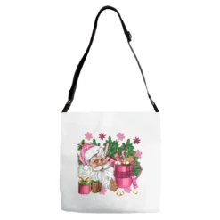 Pink Christmas Hot Chocolate Coffee Cup With Santa Adjustable Strap Totes