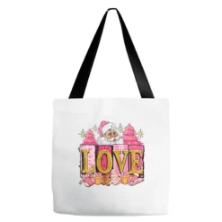 Pink Christmas Love Tote Bags