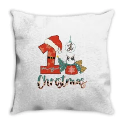 My 1st Christmas Svg Throw Pillow
