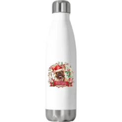 Merry Christmas Dog Stainless Steel Water Bottle