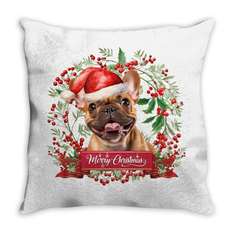 Merry Christmas Dog Throw Pillow 1 Merry Christmas Dog Throw Pillow