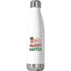 All I Want For Christmas Is More Coffee Retro Groo Stainless Steel Water Bottle