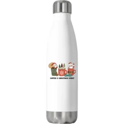 Coffee & Christmas Spirit Svg Stainless Steel Water Bottle