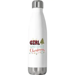 Just A Girl Who Loves Christmas Svg Stainless Steel Water Bottle