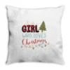 Just A Girl Who Loves Christmas Svg Throw Pillow