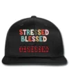 Stressed Blessed And Christmas Obsesse Printed Hat