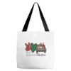 Peace Love Christmas Sublimation Tote Bags