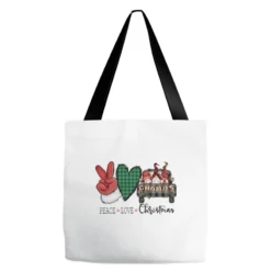 Peace Love Christmas Sublimation Tote Bags