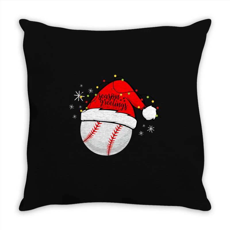 Christmas Baseball Seasons Greetings Throw Pillow 1 Christmas Baseball Seasons Greetings Throw Pillow