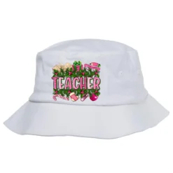 Pink Christmas Teacher Bucket Hat