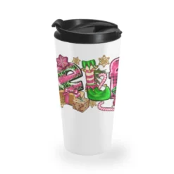 Pink Christmas Elf Travel Mug